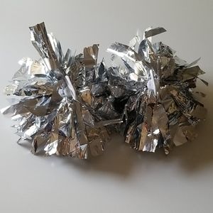 Silver pom poms